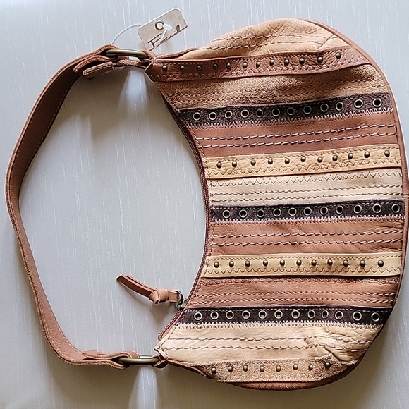 Fossil Striped Brown and Tan Women's Bag - Picture 1 of 11